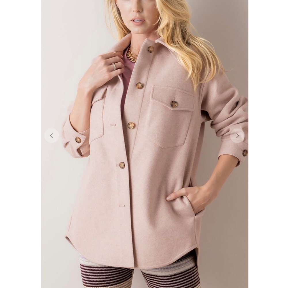 Cozy Chic Vintage Blush Shacket - Picture 2 of 13